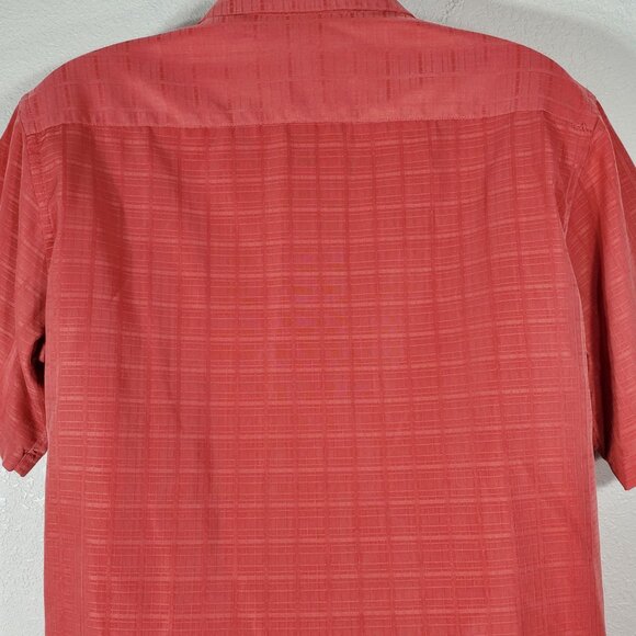 Croft & Barrow Mens Large Short Sleeve Button-Up Shirt Coral Easy Care - Picture 9 of 9